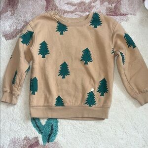 Cat & Jack Tan Sweatshirt with Green Tree Print